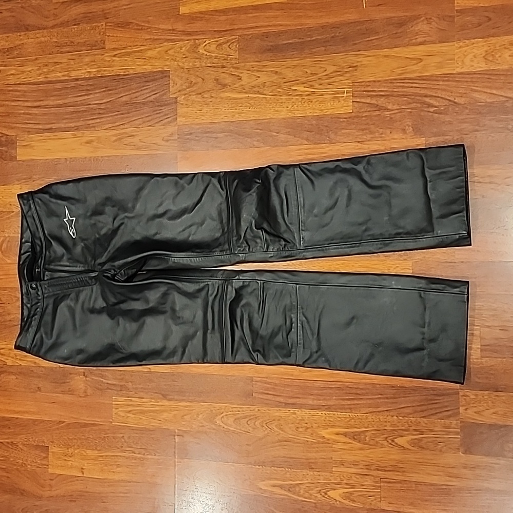 ALPINESTARS Women USA 8 EUR 44 Black Genuine Leather Motorcycle Riding Pants